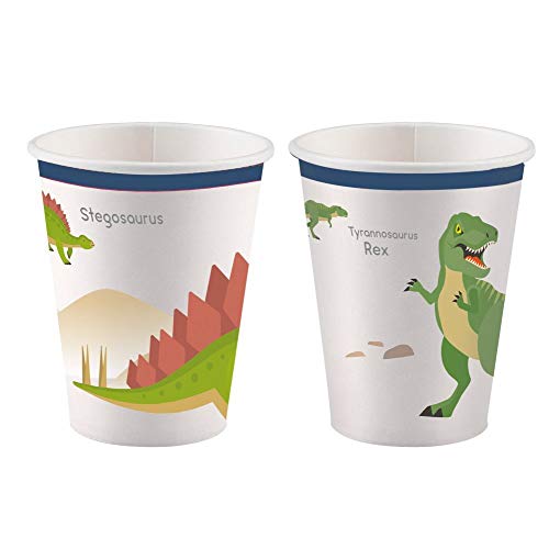 45-teiliges Party-Set Dinosaurier - Happy Dinosaur - Teller Becher ServiettenTischdecke Trinkhalme für 8 Kinder – Bild 4