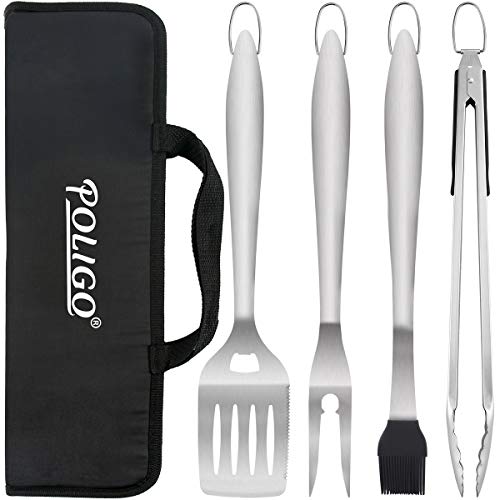 POLIGO 5PCS BBQ Grill Accessories for Outdoor Grill Set Stainless Steel