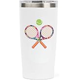 Seymour Butz Tennis Gifts for Women - Insulated 20 oz Wine, Coffee Drink Tumbler- Gift for Tennis Player (20 oz, tennis)
