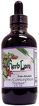 Herblore Organic Pre-conception Tea Tincture - Non Alcohol - 4 oz - Enhance Female Fertility and Chances of Conception by Herb Lore