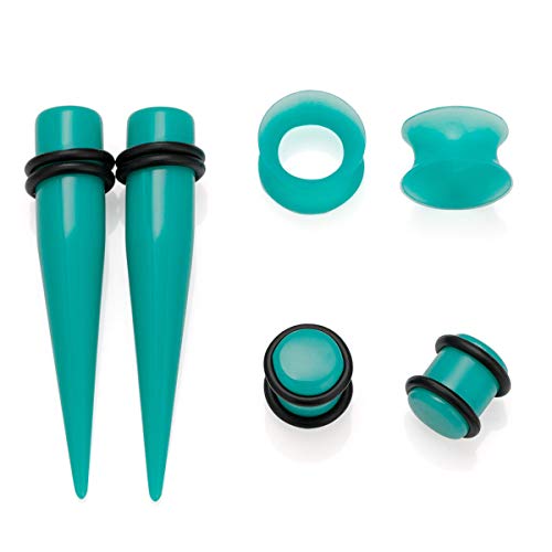 JDXN Acrylic Ear Stretching Kit Tapers Plugs Silicone Tunnels Gauges