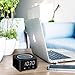 Desk Clock for Echo Dot 2nd Generation, Echo Dot Holder Stand Docking Station with LED Clock, Bedside Clock for Smart Home Alexa, Saving Space on Nightstand or Tables (White)