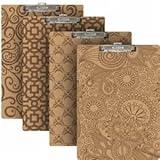 6pk, BAZIC Standard Size Pattern Hardboard Clipboard with Low Profile Clip