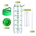 Easy Clean 32 Oz Straw Water Bottle, Eco friendly Measurement Markings Water Bottle Time Marker, Leak Proof BPA Free Fruit Infuser Green Bottle Oz Tracker, Office 1 Liter Gym Bottle Reminder to Drink