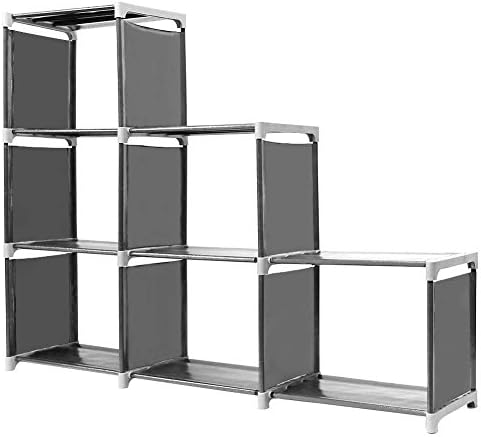 DIY Bookcase,6 Dividers Shelves Book Shelf,Highly Effective Storage System for Books Kid Toys Clothes Shoes or Display Craft Art Supplies in Closet Bedroom Office Loft Studio Garage,106x 32 x 110 cm