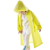 Suplove Kids Raincoat Poncho Waterproof Outdoor Thickened Large Transparent Brim Rainwear (Yellow, S)