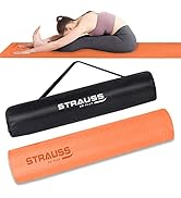 Strauss Anti Skid TPE Yoga Mat with Carry Bag, 4mm, (Orange)