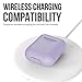 KeyBudz AirPods 2 & 1 Case [Front LED Visible] Protective Silicone Cover and Skin Compatible with Apple AirPods (Without Carabiner, Lavender)