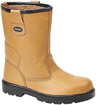 Tuffking 9050 S1P Mens Tan Fur Lined Steel Toe Cap Rigger Safety Boots Work Boot