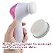 Honmofun Clean and Clear Face Wash Deep Cleansing Gold Facial Kit Clean Face Thoroughly Facial Wash Brush Portable Multifunction Electric Face Facial Cleansing Brush Spa Skin Care Massage Pink