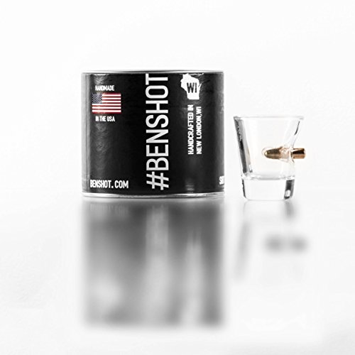 The Original BenShot Shot Glass with Real 0.308 Bullet #Bulletproof MADE in the USA Handmade Products, Home & Kitchen, Kitchen & Dining, Tableware, Glassware, Shot Glasses