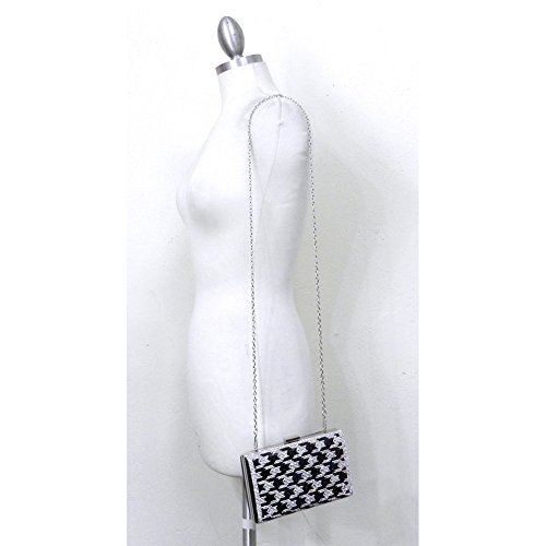 2Chique Boutique Women's Rhinestone Houndstooth Evening Bag