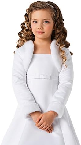 Girls Communion Flower Girl Faux Fur Jacket Bolero CJ101