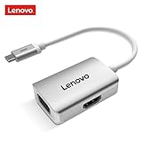 Lenovo USB C to HDMI VGA Adapter, USB Type C to 4K HDMI 1080P VGA Converter, Compatible for 2016/2017 MacBook Pro, Chromebook Pixel, Dell XPS