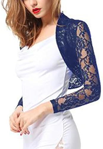Sheroin Women's Lace Shrug Sheer Cropped Bolero Cardigan Jacket