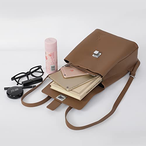 Marengo Fashion Shoulder Bag Leather Women Girls Ladies Backpack Travel bag Brown