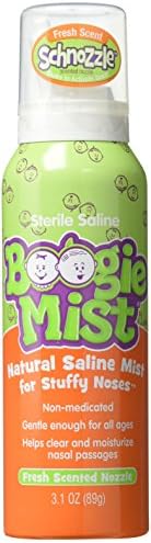 Saline Nasal Spray for Baby and Kids by Boogie Mist, Decongestant, Made with Sterile Saline, Safe for Newborn, Fresh Scent, 3.1 Ounce, Transparent (816167010741) Saline Nasal Spray for Baby and Kids by Boogie Mist, Decongestant, Made with Sterile Saline, Safe for Newborn, Fresh Scent, 3.1 Ounce, Transparent (816167010741)