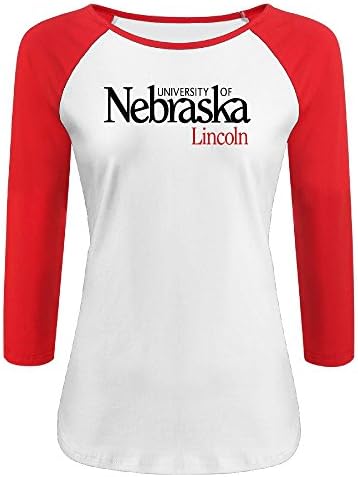 Womens University Of Nebraska Lincoln Wordmark Raglan 3/4 Sleeve Baseball Tee
