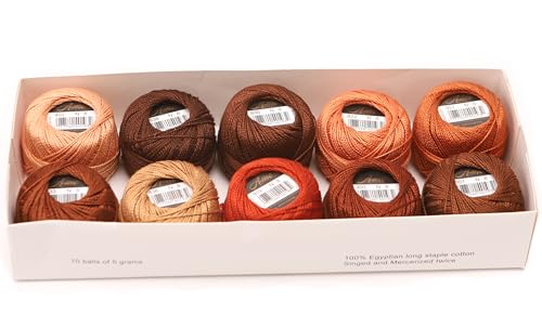 100% Cotton Embroidery Floss #8 Perle Cotton Embroidery Thread Collection Cross Stitch Needlepoint Hand Embroidery Thread-10 Balls
