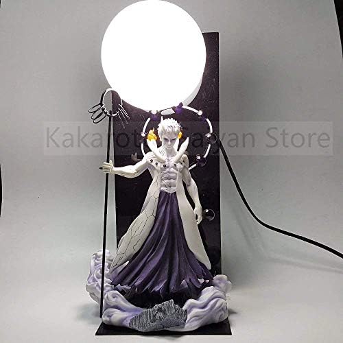 Obito Rikudousennin Sharingan Naruto Action Figures Uchiha PVC Model Toy Naruto Shippuden Movie Anime Figure Obito Led Light (White)