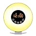 [2018 New Arrival] Wake Up Light Alarm Clock Sunrise Simulation Digital Alarm Clock, 6 Natural Sounds, FM Radio, Smart Snooze/Sunset Function, Touch Control 7 Colors Night Light With USB Charger