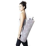 Geometric Om Mandala Cotton Exercise Yoga Mat Bag-Grey-One Size