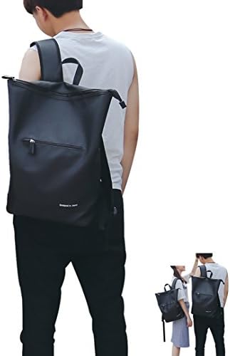 Orient Home Casual PU Fashion School Leather Bucket waterproof Collapsible Backpack Shoulder Bag for Women &amp; Girls,Boy &amp; Girl Friend, Couples Backpack (L-Black)