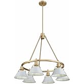 Golden Lighting 3306-6 BCB-DB Orwell - 6 Light Chandelier-20.38 Inches Tall and 29 Inches Wide, Finish Color: Brushed Champag