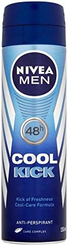 Nivea Cool Kick Deo for Men Spray 48 Hr Antiperspirant 150ml (Pack of 2)