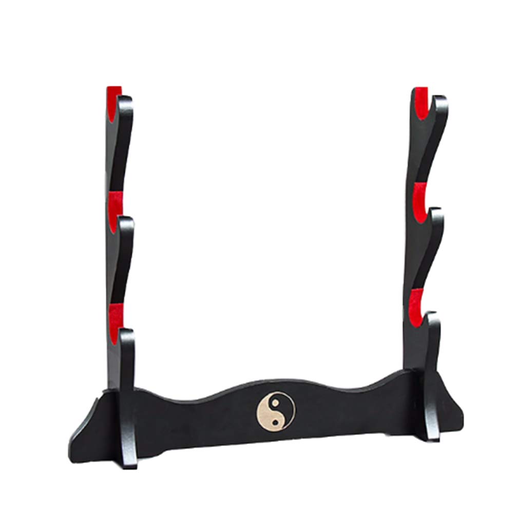 Z-fiber Sword Holder Japanese Padded Katana Stand Samurai Display Rack Support All Tanto Sword Tai Chi,3 Tier