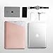 WALNEW Sleeve Case Bag for 13-inch MacBook Air with Apple M1 Chip/2018-2020, MacBook Pro M1 Chip/2016-2020, Soft PU Leather MacBook Cover with Built-in Mouse Pad and Dual Pockets, Pink