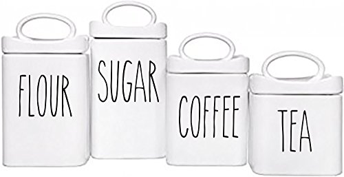 Rae Dunn Inspired Vinyl Stickers for Food Canisters (Canisters not included) Pack of 4 (Black) - //coolthings.us