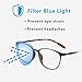 Blue Light Blocking Glasses for Women Men Anti Eyestrain Lightweight TR90 Computer Glasses Anti-Glare