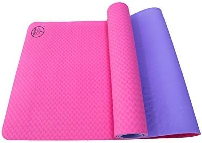 AADHISHA ® Eco Friendly Yoga Mat with Cover Bag for Men & Women| Anti Slip Yoga Mat 6mm- Dark Pink