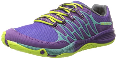 Merrell Women's All Out Fuse Trail Running Shoe,Purple/Lime,6.5 M US
