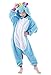 Newcosplay Children Unisex Unicorn Onesie Pajamas Costume (125#, New Blue Unicorn)