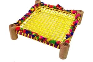 Laddu Gopal Bed Khat for Ladoo Gopal Ji -Wooden Khaat/Cot/Charpai for Kanha Ji Wooden Pooja Chowki (Multicolor, Pack of 1)