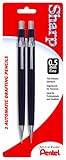 Pentel Sharp Automatic Pencil, 0.5mm, Black Barrels, 2 Pack (P205BP2-K6)