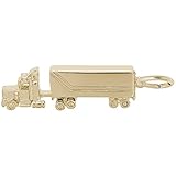 Gold Plated Semi Truck Charm, Charms for Bracelets
