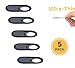 Foretra - Ultra Thin Metal Webcam Cover Privacy Slide for Your Laptop Tablet Avoid Camera Hacking and Protect Your Privacy 5-Pack (Black)
