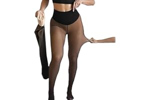 New Compression Band Model One-Seam Translucent Fleece Lined Tights, Magic Bare-Leg Look Fleece Lined Tights,