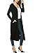 Meaneor Women's Long Sleeve Waterfall Hoodies Open Front Maxi Cardigan Sweater Black XXL