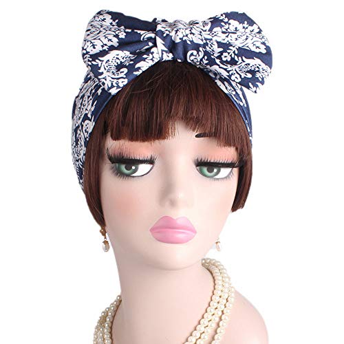 Women Hats Fashion, ZOMUSAR Women Retro Country Garden Printing Bow Hat Turban Brim Pile Cap (G) - Thumbnail 2