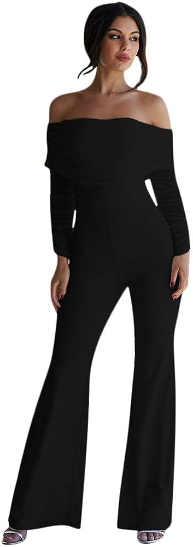 off shoulder formal jumpsuit