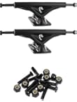 Bear Trucks 155mm Polar Bear Black Skateboard Trucks - 6.0" Hanger 8.75" Axle with 1" Black Hardware