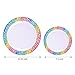 supernal 60pcs Gold Plastic Plates,Disposable Lace Plates,Rainbow Plastic Plates,Tie-dye Plates,Birthday Party Plates Include 30 Dinner Plates,30 Salad Plates,Perfect for Birthday,Party,Wedding