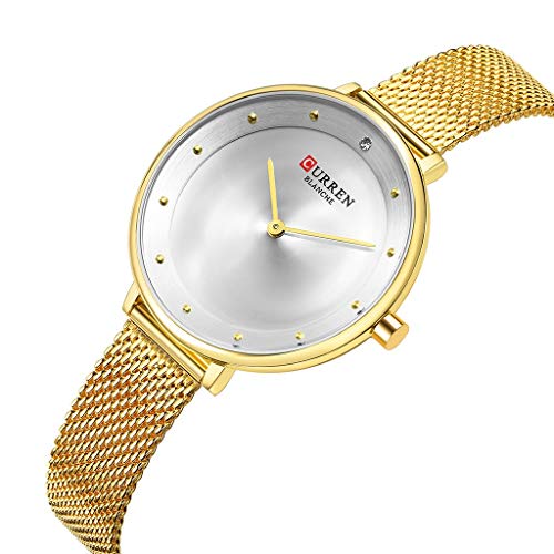 Womens Watches,Goddess's Gift,WoCoo Waterproof Quartz Matte Dial Watch Ultra Thin Stainless Steel Mesh Band Wristwatchï¼ˆDï¼ŒWomens Watches for CURREN ï¼‰