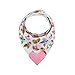 Pickle & Olive Baby Bandana Teething Bibs with Attached Teether- Set of 4 - Floral
