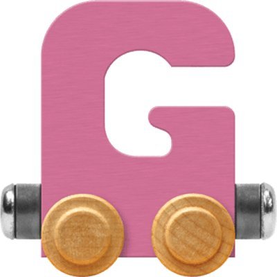 Maple Landmark NameTrain Pastel Letter Car G - Made in USA (Pink)