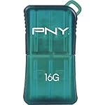 PNY Teal Micro Sleek USB Flash Drive - 16 GB - P-FDU16GSLK/TL-GE